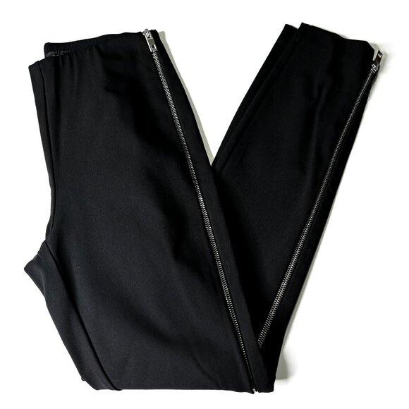 RAG & BONE Black Chatel Skinny Full Side Zip Stretch Mid Rise Pants - Size 2 - Picture 8 of 10